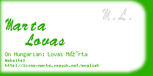 marta lovas business card